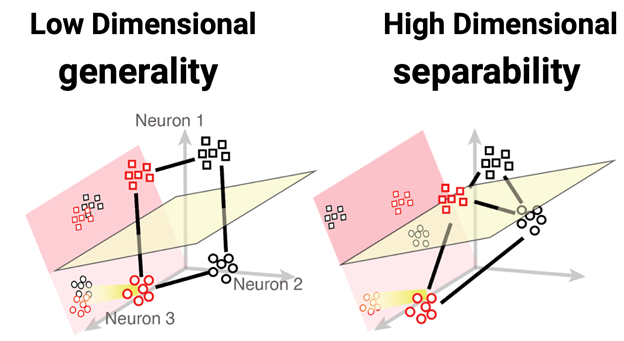 Graphical depiction of the difference between generality and separability