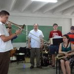 photo of the Brown Jazz Band in jamming in Havana school