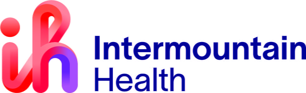 intermountain health logo with orange and blue font
