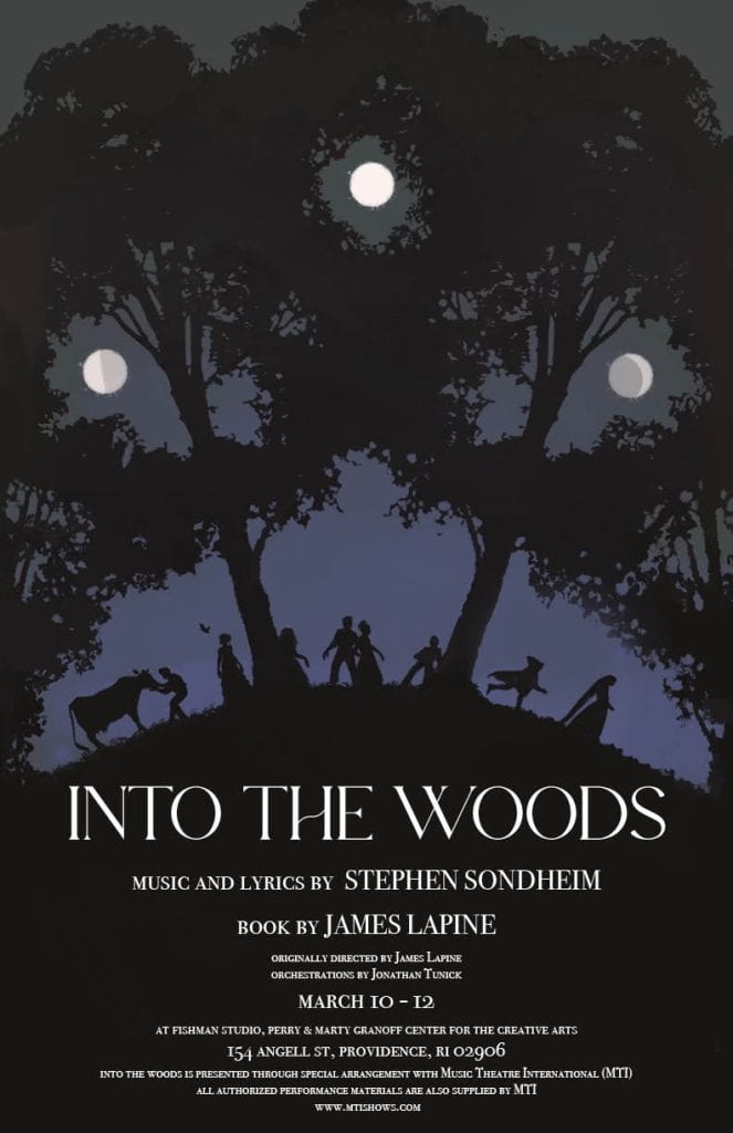 Elise Aronson's event poster for her production of Into the Woods