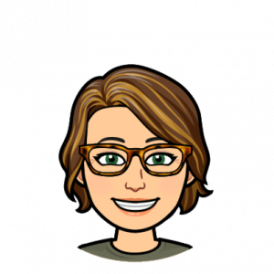 Image Description: This is a Bitmoji of Dr. Cragin. She has short brown hair, green eyes, white skin, and is wearing a green shirt and tortoise shell glasses.