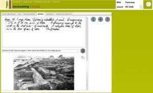 screenshot of ipad with record from old excavation put in new database